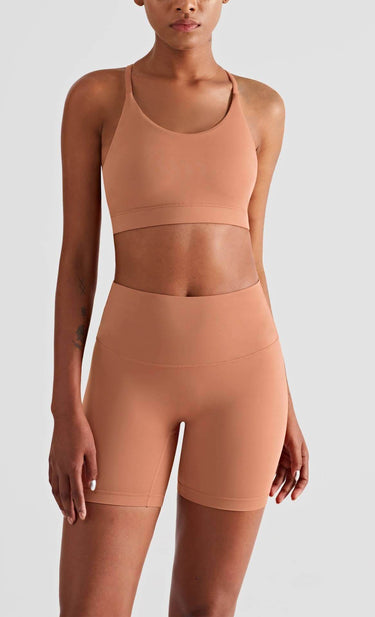 Luna 2 Piece Sports Bra & Shorts Yoga Pilates Workout Set - Cowgirl Charm