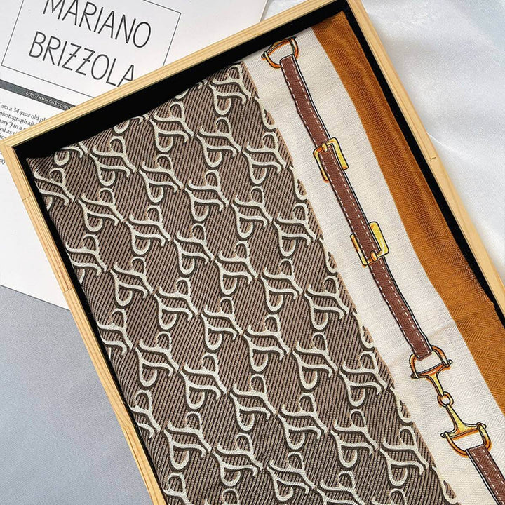 Luxury Chain Print Velvet Scarf, Wrap_CWASC0910 - Cowgirl Charm