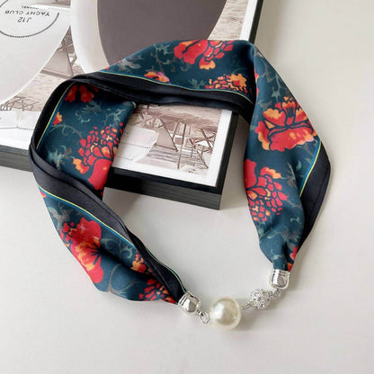 Elegant magnetic silk scarf necklace by ACCITY, showcasing a stylish wrap accessory with a smooth, luxurious fabric finish.