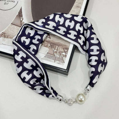Elegant magnetic silk scarf necklace by ACCITY, showcasing a stylish neck wrap with a smooth, silky texture and modern design.
