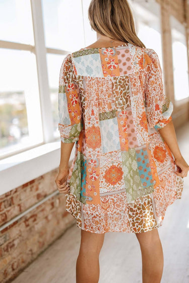 Mallory Boho Paisley Chiffon Dress - Cowgirl Charm