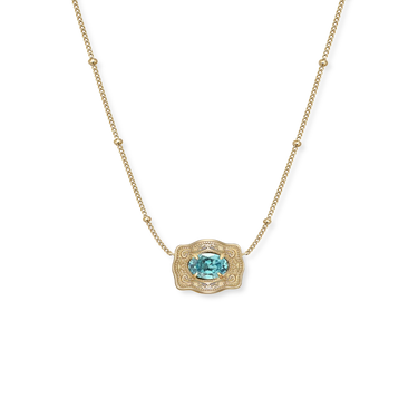 Ultra Mini Belt Buckle Birthstone Necklace Spurwest