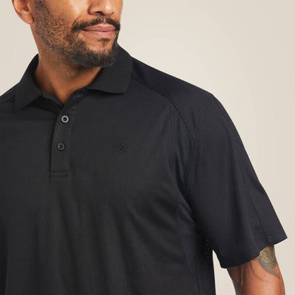 Men's Ariat AC Polo shirt in lightweight fabric, featuring a classic collar and short sleeves, suitable for casual wear.