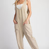 Mineral Washed Solid Scoop Neck Jumpsuit - Cowgirl Charm