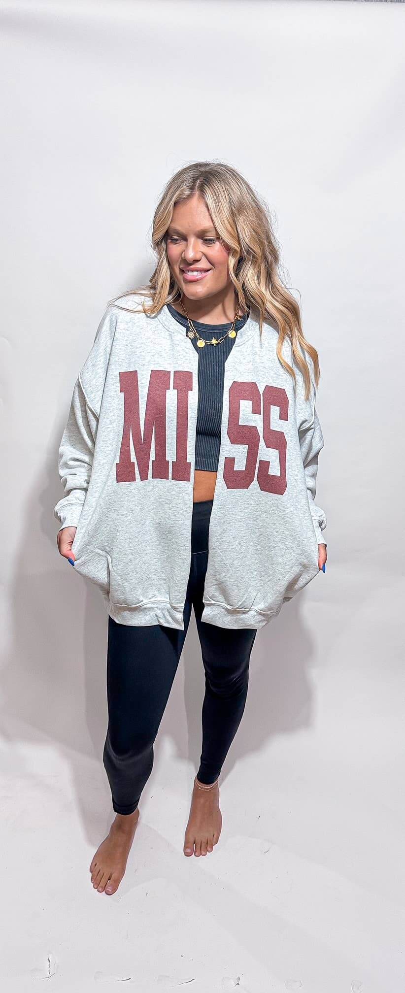 Wicker Road Boutique MISS STATE cardigan, cozy knit sweater with button details, in a stylish, versatile design.
