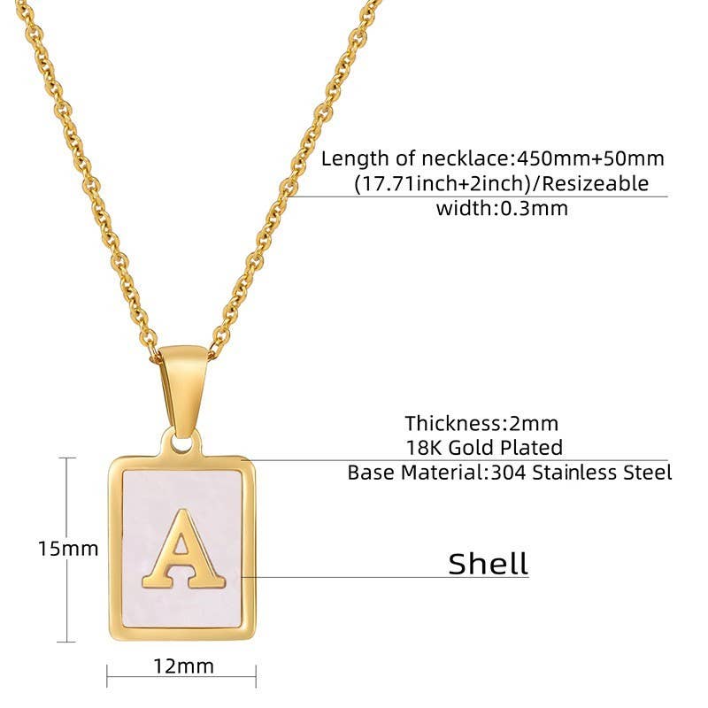 MOP INITIAL STAINLESS STEEL TARNISH FREE NECKLACE | - Cowgirl Charm