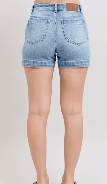 Mr. Denim Trouser Shorts – Classic Mid - Waist - Judy Blue - Cowgirl Charm