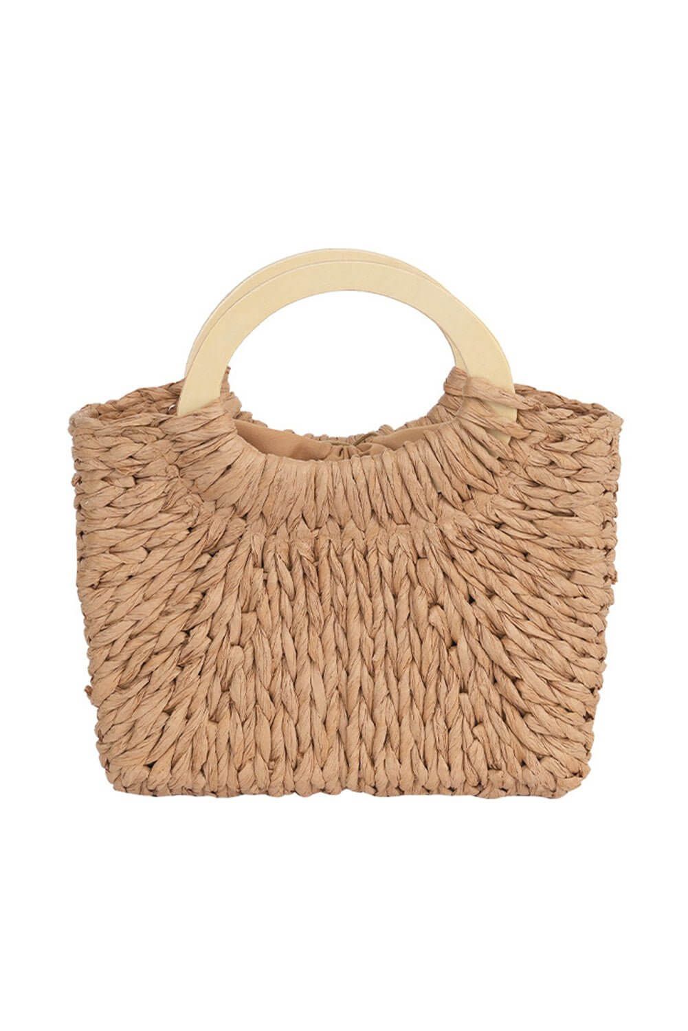 Cowgirl Charm Natural Charm woven handbag with leather accents, showcasing intricate handwoven design and stylish craftsmanship.