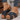 Navy Blue Crisscross Cork Wedge Sandals – Open Toe Platform Slip - Ons with Stud Detail - Cowgirl Charm