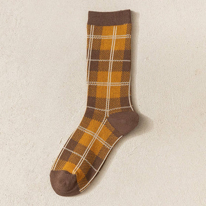 Cotton women's mid-calf socks in autumn colors by ACCITY, featuring a cozy, comfortable knit design perfect for fall.