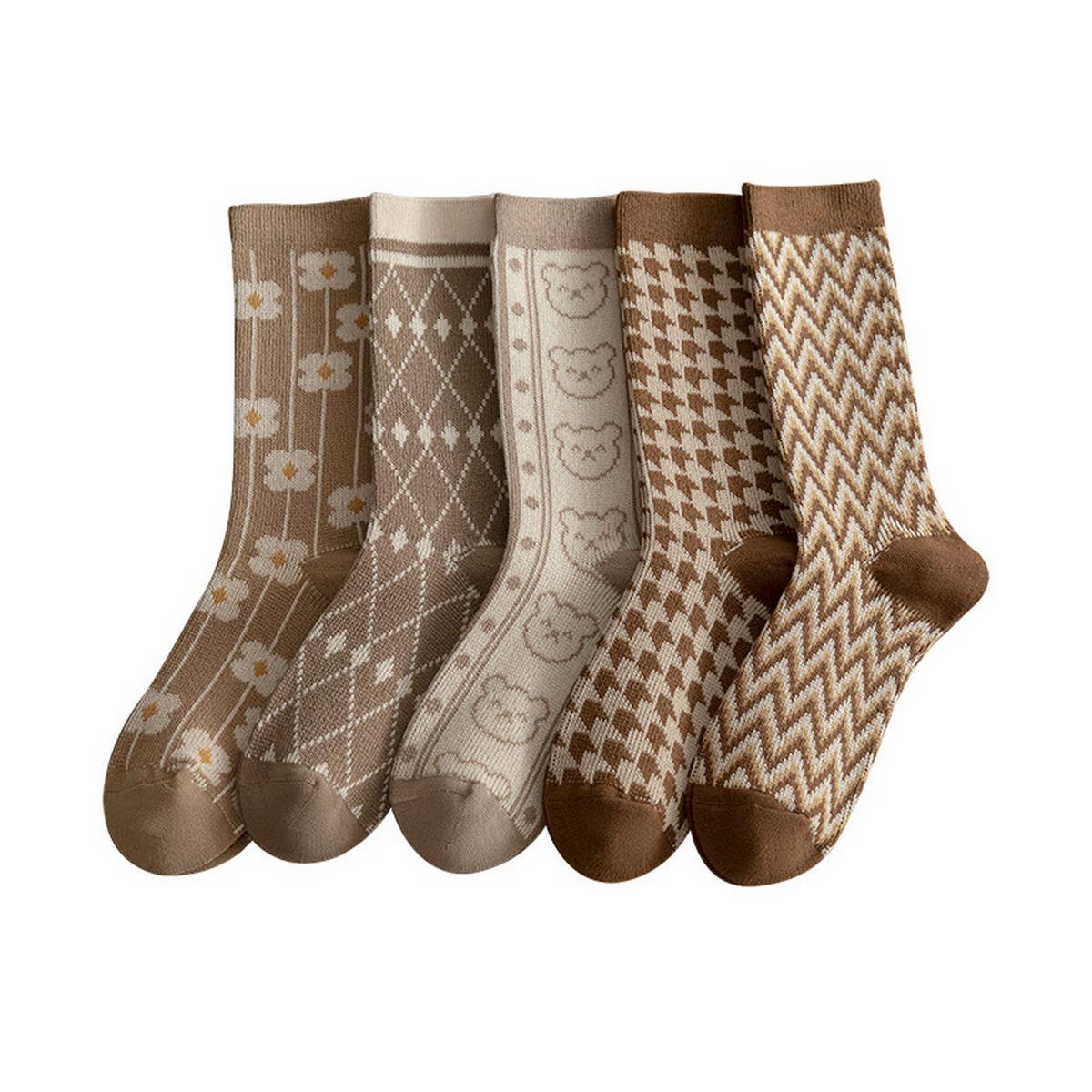 New autumn cotton women's mid-calf socks by ACCITY, soft knit with a cozy fall-inspired design.