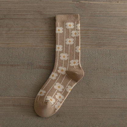 Pair of ACCITY women's autumn cotton mid-calf socks with a cozy, soft fabric perfect for fall wear.