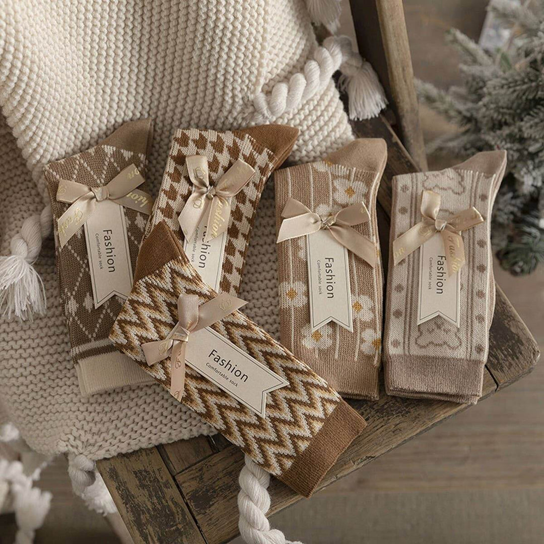 NEW AUTUMN COTTON WOMEN'S MID - CALF SOCKS_CWMS1110 - Cowgirl Charm