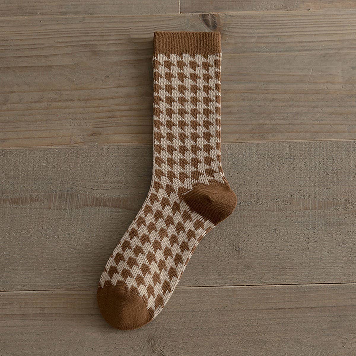 Pair of ACCITY women's autumn cotton mid-calf socks with a cozy, soft fabric and stylish design, perfect for fall wear.