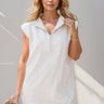 Oh Darling! Full Size Textured Half - Zip Cap Sleeve Mini Dress - Cowgirl Charm
