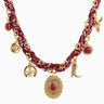 Paisley Scarf Western Concho Multi Charm Necklace - Cowgirl Charm