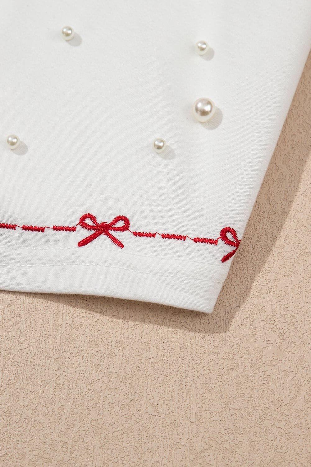 Pearl Puff Sleeve Lounge Set – White Embroidered Two - Piece Outfit | Cowgirl Charm - Cowgirl Charm