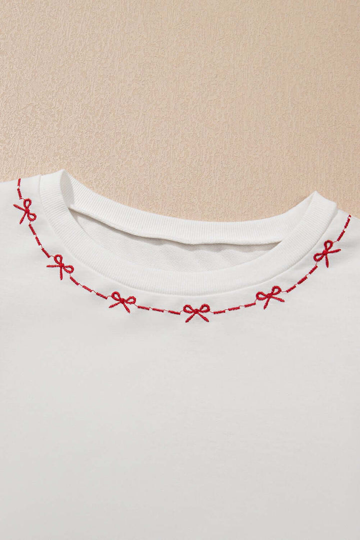 Pearl Puff Sleeve Lounge Set – White Embroidered Two - Piece Outfit | Cowgirl Charm - Cowgirl Charm