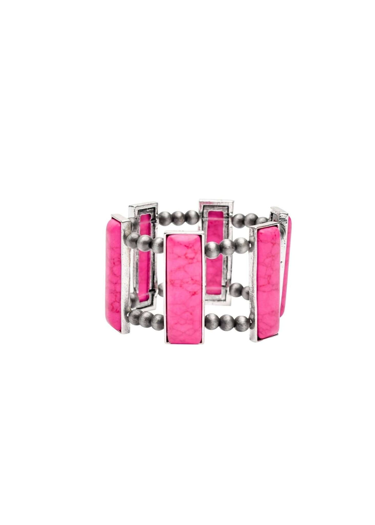 West & Co. pink stretch bracelet with bar design, stylish jewelry accessory for casual or dressy outfits.