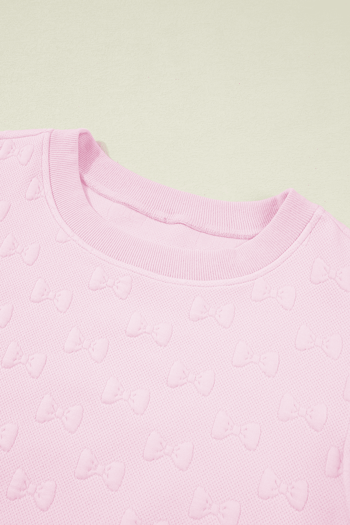 Pink Bow Textured Lounge Set – Cute Western Summer Outfit | Cowgirl Charm - Cowgirl Charm