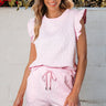 Pink Bow Textured Lounge Set – Cute Western Summer Outfit | Cowgirl Charm - Cowgirl Charm
