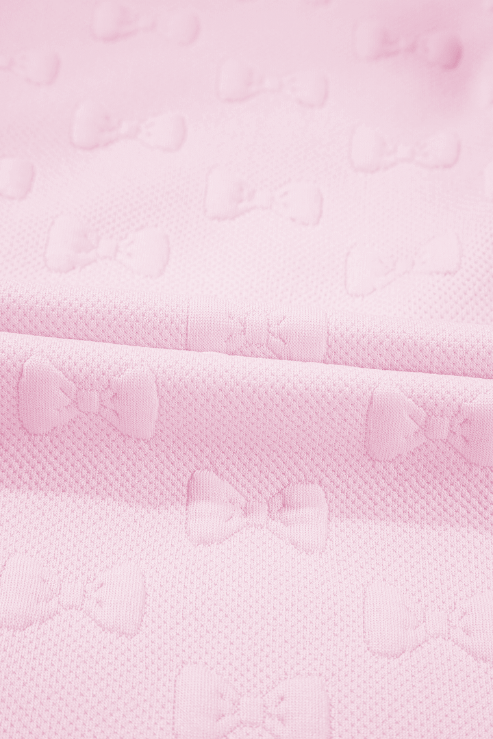 Pink Bow Textured Lounge Set – Cute Western Summer Outfit | Cowgirl Charm - Cowgirl Charm