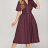 Plum Front Zip Midi Dress - Cowgirl Charm