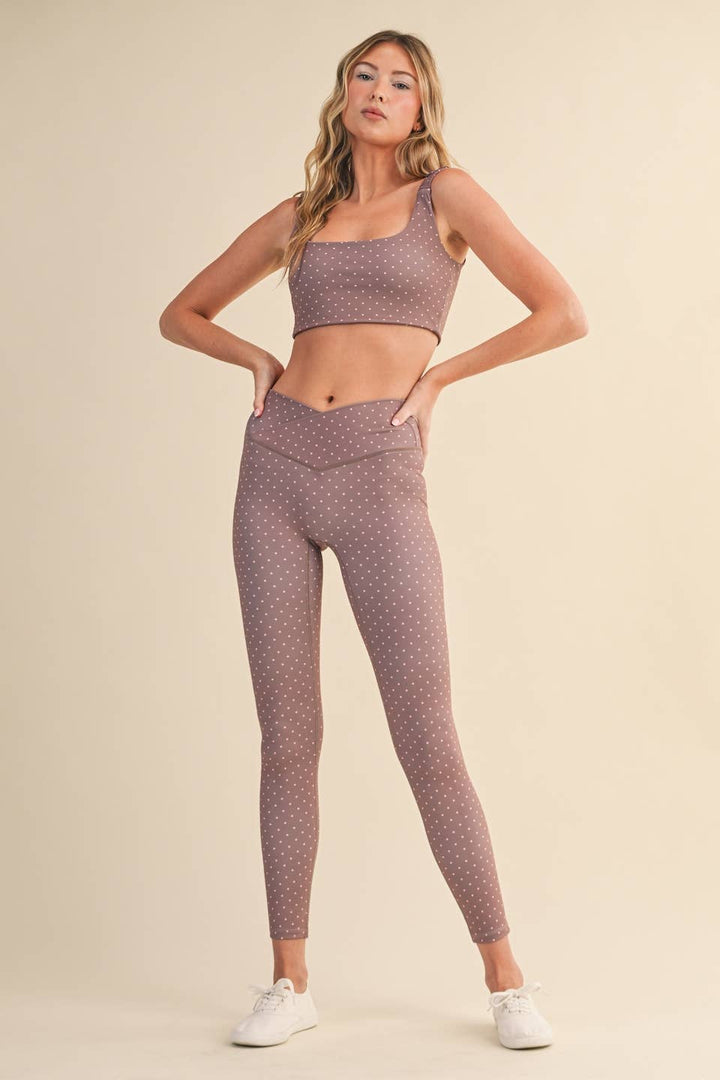 Polka Dot Print Ruched Bra Top - Cowgirl Charm