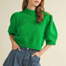 PUFF SHOULDER SHORT SLEEVE SWEATER - Cowgirl Charm