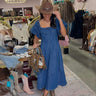 Puff Sleeve Midi Dress - Cowgirl Charm