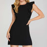 Ruffle Sleeve Heavy Knit Mini Dress – Bold, Sleek & Feminine - Cowgirl Charm