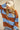 Rust & Sky Blue Oversized Striped Knit Sweater - Cowgirl Charm