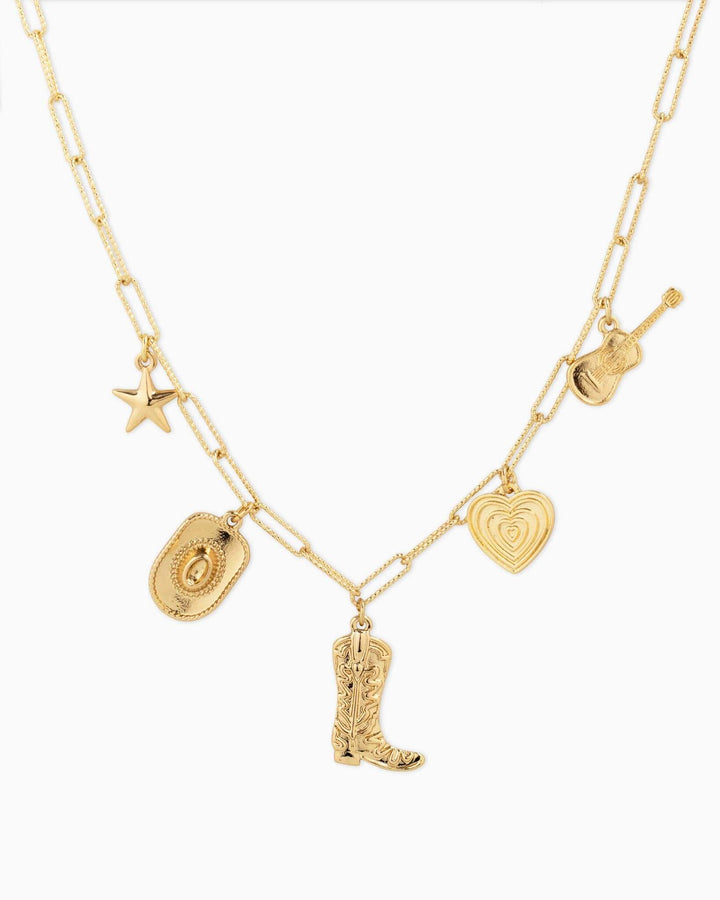 Rustic Western Icon Charm Necklace - Cowgirl Charm