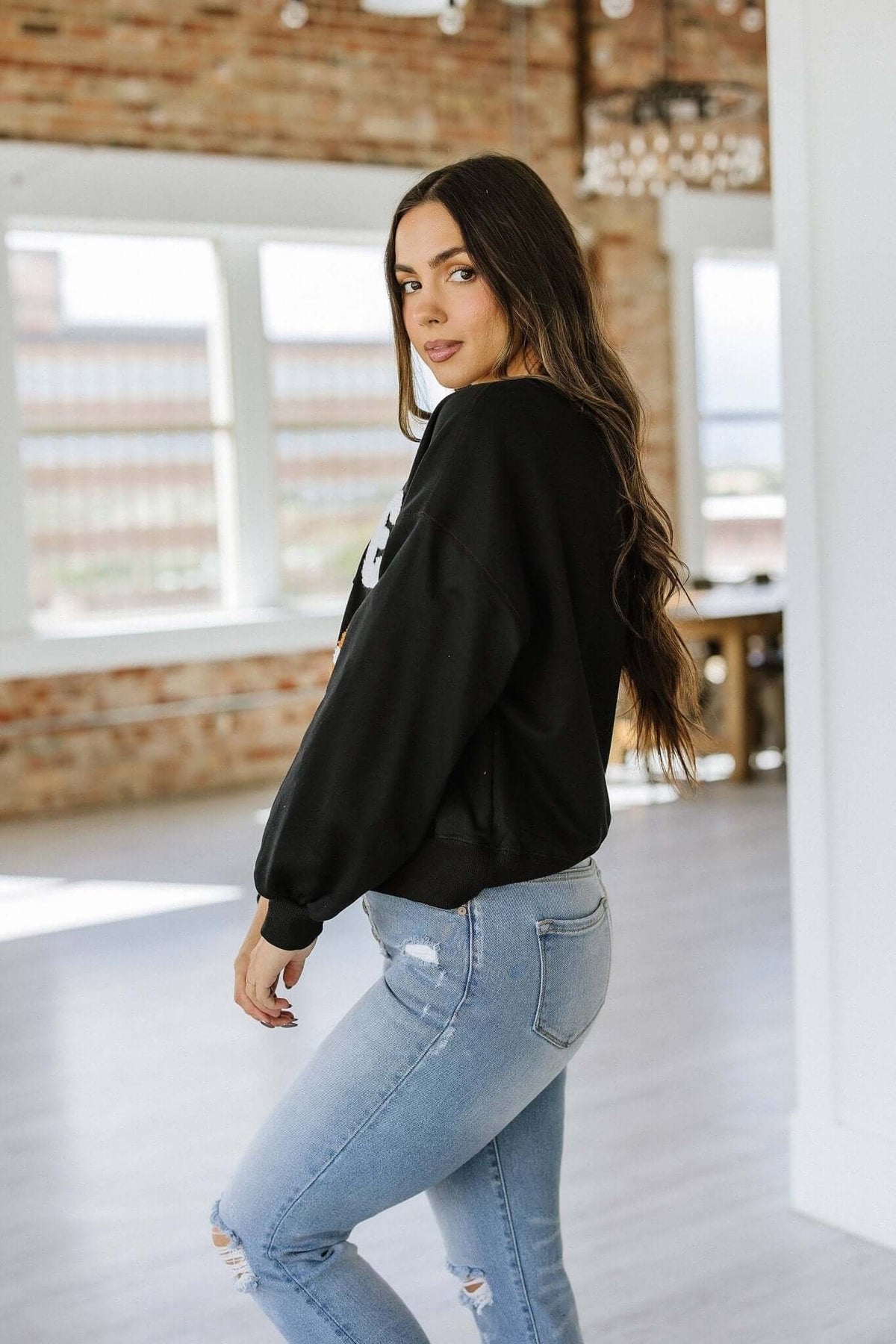 Liam & Company Ruth Game Day Pullover featuring team logo and comfortable fit, perfect for supporting your favorite team.