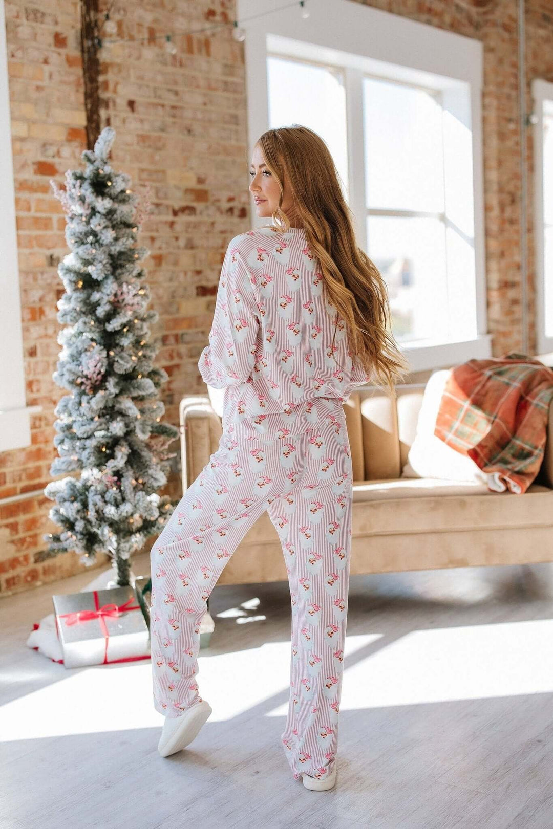 Santa Claus Striped Pajama Set - Cowgirl Charm