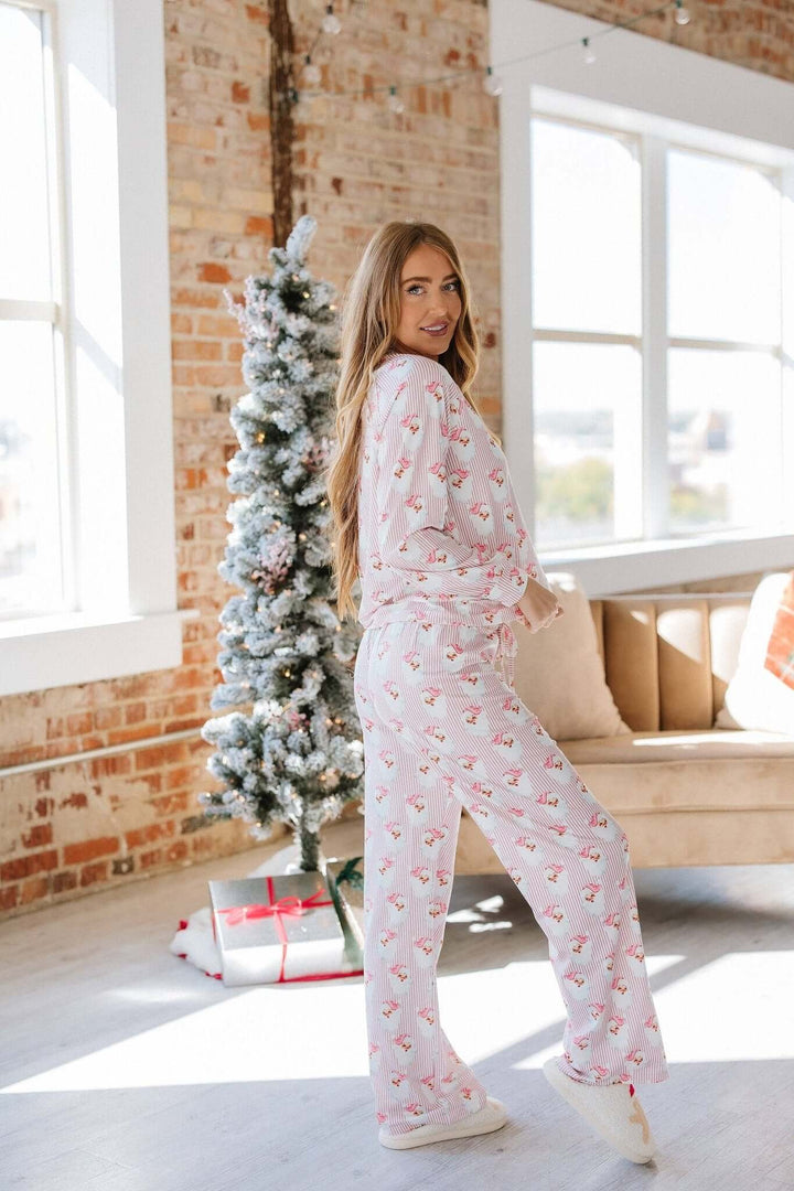 Santa Claus Striped Pajama Set - Cowgirl Charm