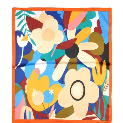 Silky bandana scarf by anbfashion featuring vibrant patterns, lightweight silk fabric, and versatile accessory style.