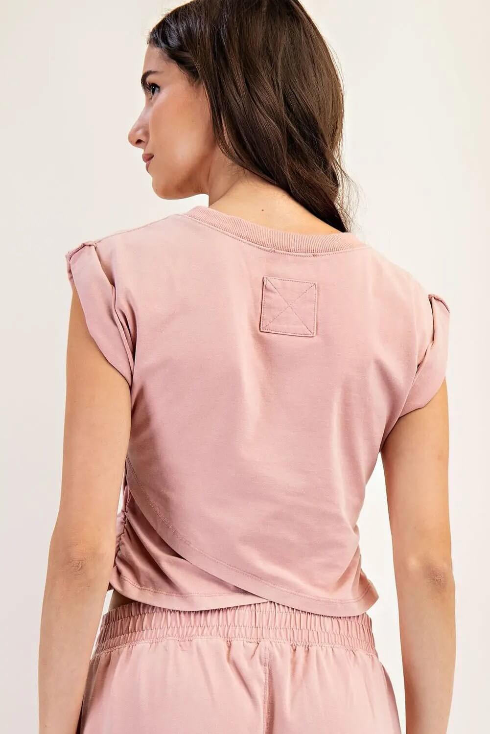 Sleeveless crop top from ee:some loungewear set, shown in soft fabric with a relaxed fit and casual style.