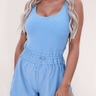 Sleeveless Loop Drawstring Cinched Waist Romper - Cowgirl Charm