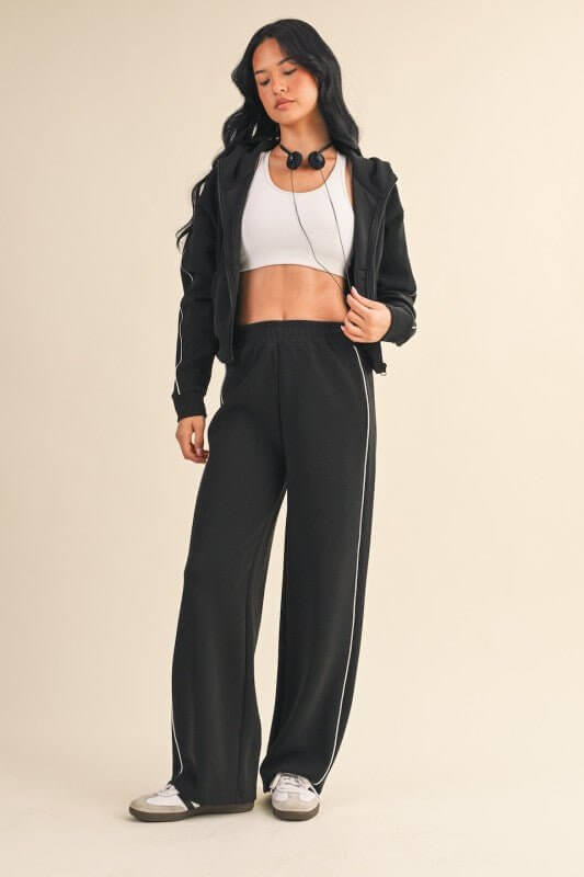 KIMBERLY C Soft Air Scuba Wide Leg Pant in activewear, featuring a relaxed fit with soft fabric and wide leg design.