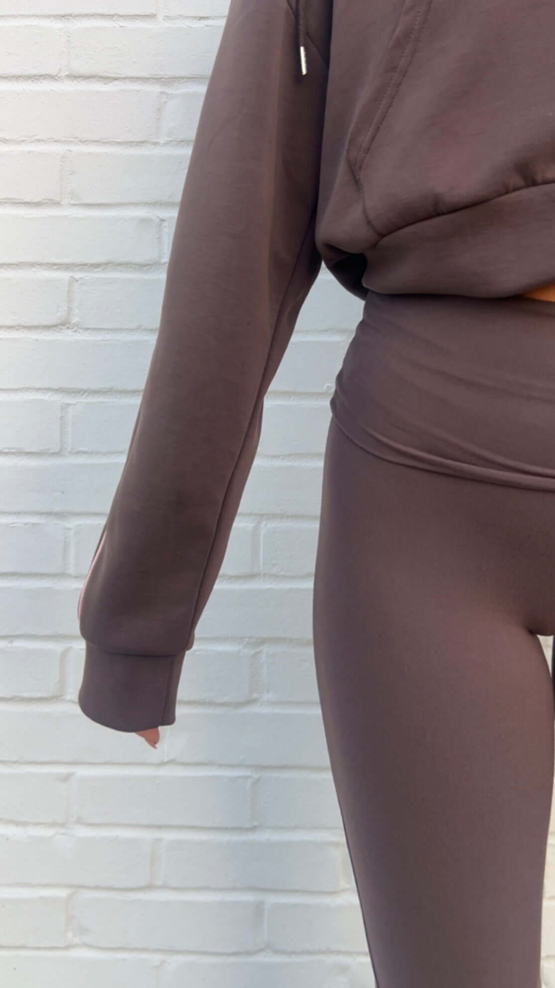 Soft knit flare leggings from Kimberly C, showing their comfortable fit and stylish flare design for active wear.