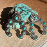 Squash Blossom Naja Western Faux Turquoise Earrings - Cowgirl Charm