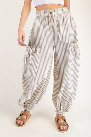Striped Drawstring Jogger Pants - Cowgirl Charm