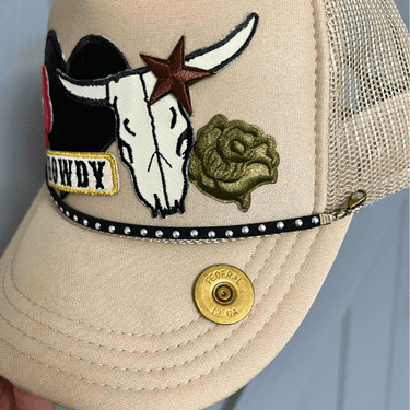Studded Leather Hat Chain - Cowgirl Charm