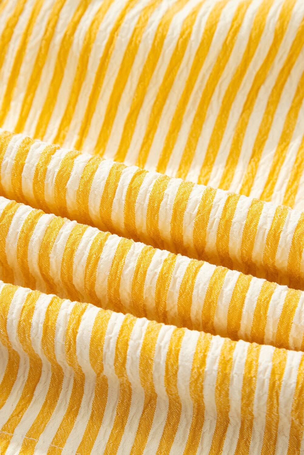 Sunny Stripes Bow - Tie Shoulder Romper with Pockets – Yellow & White - Cowgirl Charm