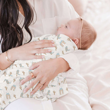 Swaddle Blanket Set Howdy Partner Blue - Cowgirl Charm