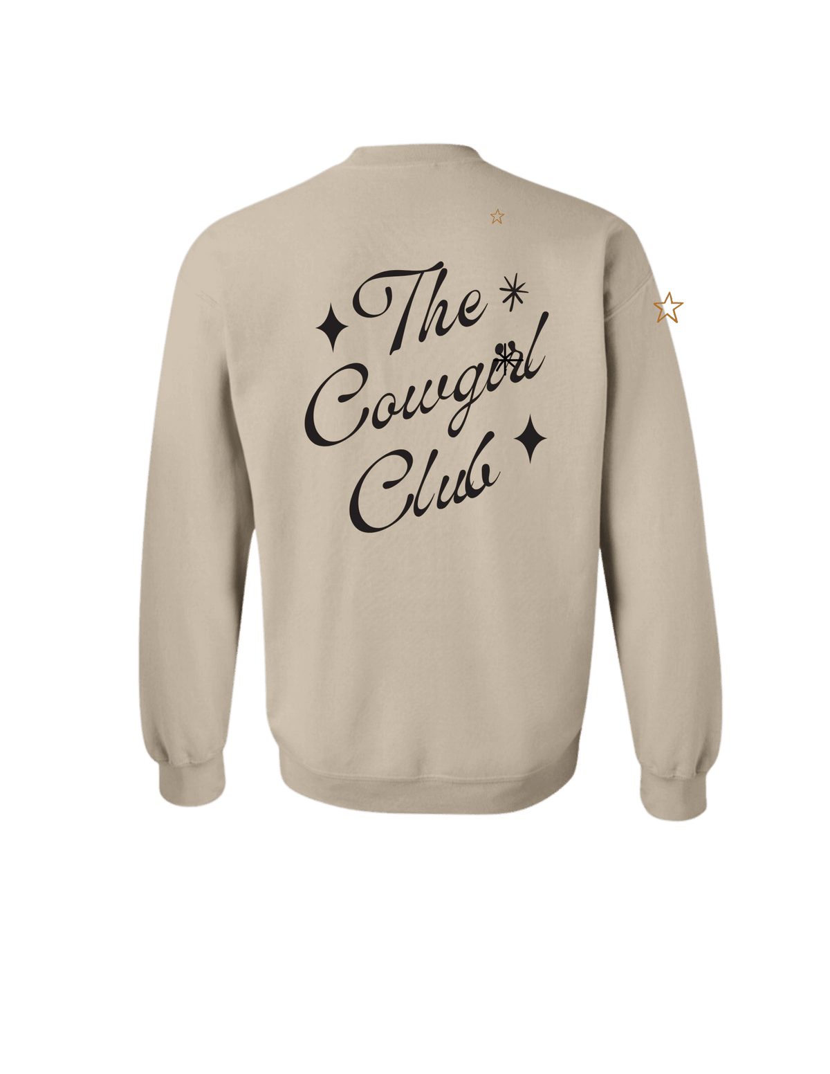 Cream-colored graphic sweatshirt from Summer Tees featuring "The Cowgirl Club" design on the front.