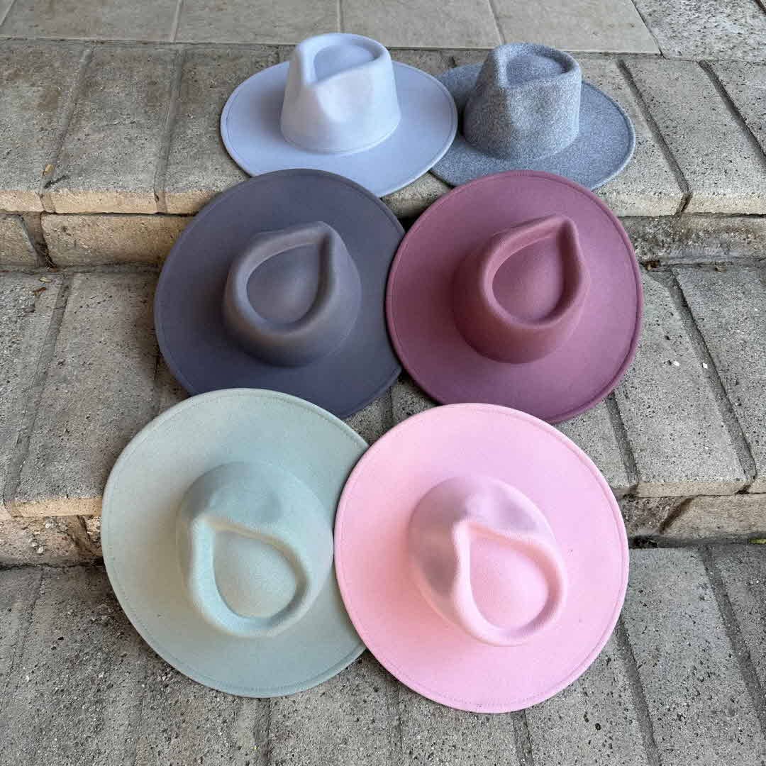 Vegan felt rancher hat by Queens INC in vibrant colors, stylish wide-brim accessory for fashionable outdoor wear.