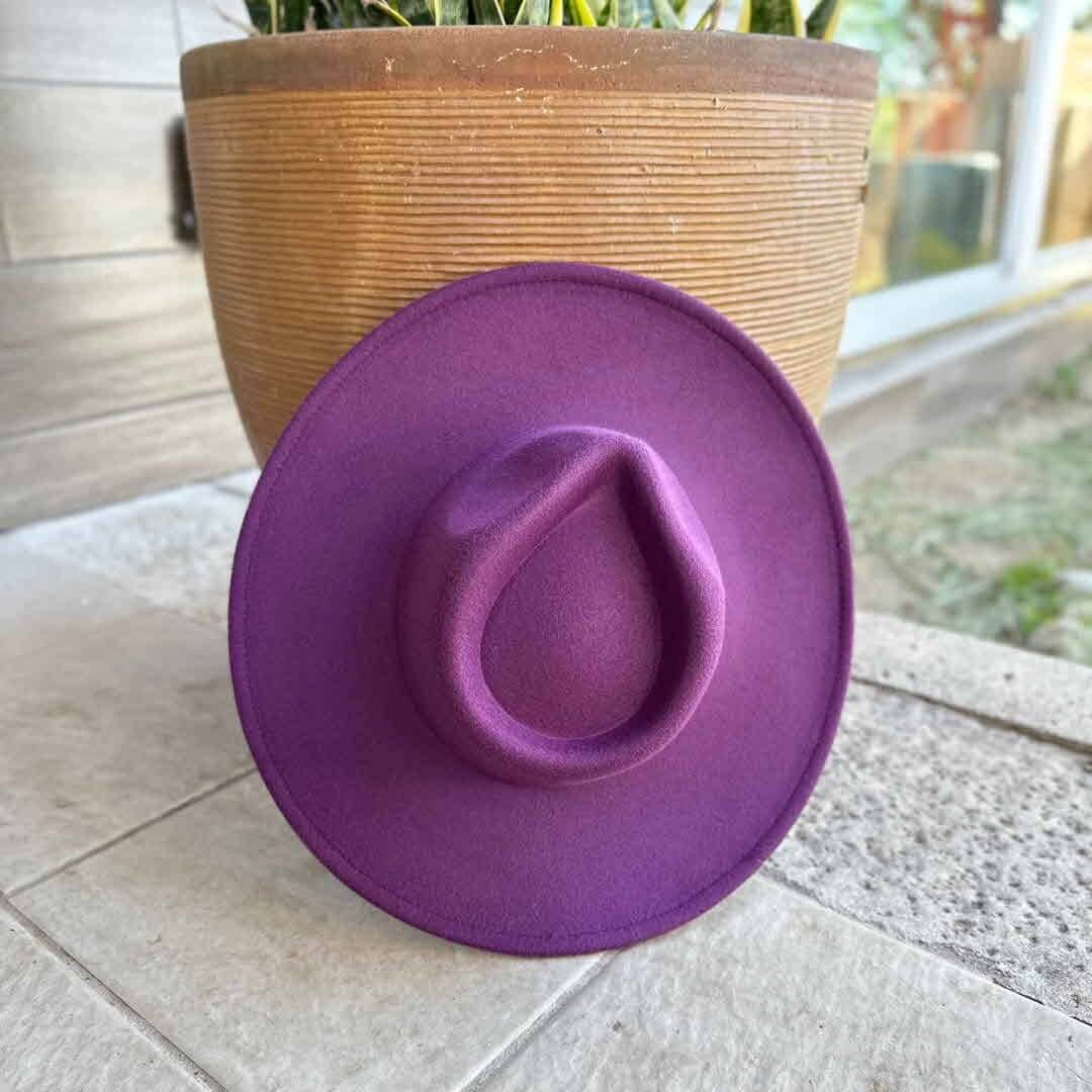 Vegan felt rancher hat by Queens INC in various colors, stylish wide-brim accessory for everyday wear.