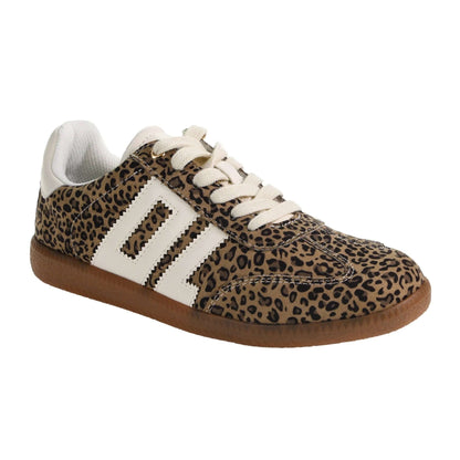 Dirty Laundry Trackstar Leopard sneaker with leopard print design, showcasing stylish casual shoes for women.